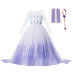 Prinsessenjurk - Elsa ijskristallen jurk + accessoires