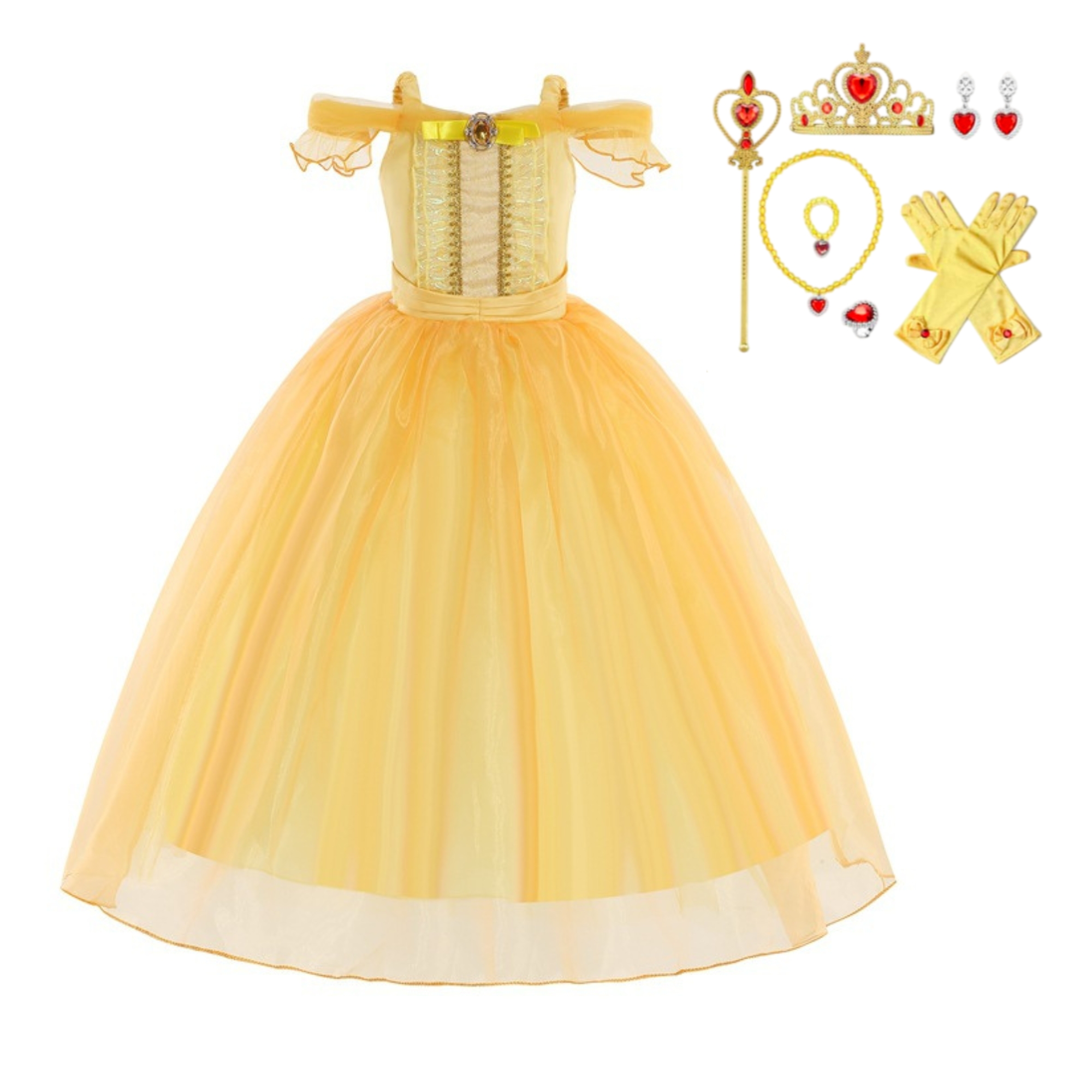Gele prinsessenjurk