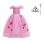 Doornroosje prinsessenjurk roze met accessoires