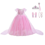 Frozen Elsa roze prinsessenjurk met accessoires
