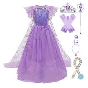 Frozen Elsa prinsessenjurk sleep paars