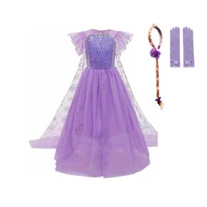 Paarse Frozen Elsa jurk met accessoires