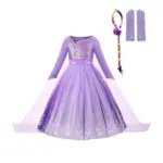 Paarse Frozen Elsa jurk