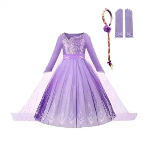 Paarse Frozen Elsa jurk