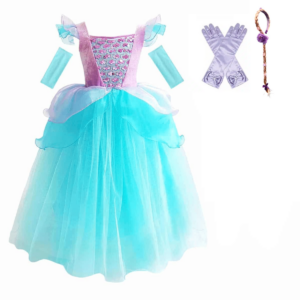 Blauwe zeemeermin prinsessenjurk met accessoires