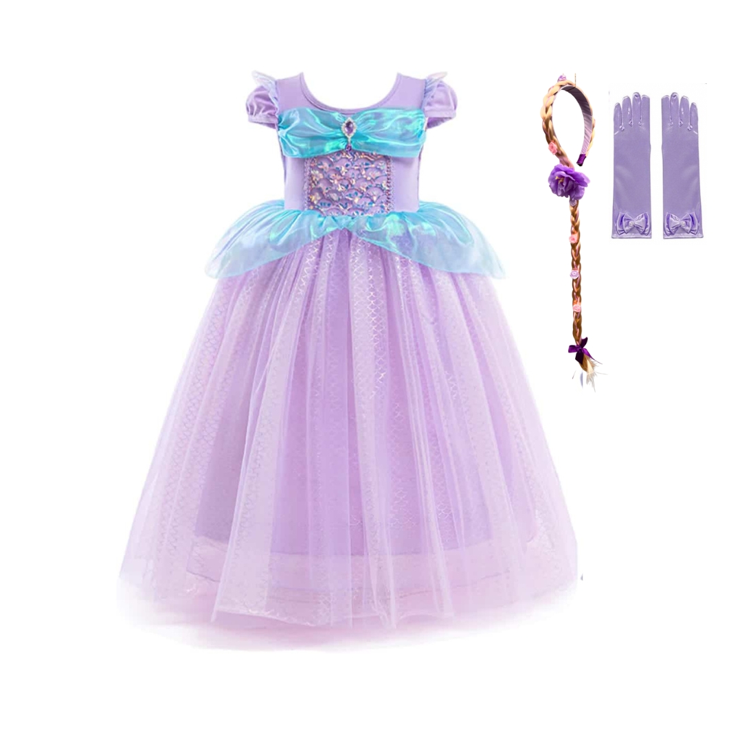 Paarse zeemeermin prinsessenjurk