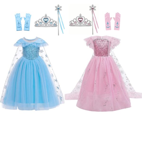 2 keer Frozen Elsa jurk