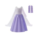 Frozen elsa paarse prinsessenjurk plus handschoenen