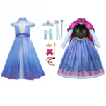 Luxe Anna + Elsa jurk met accessoires