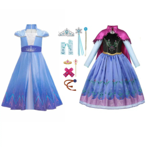 Luxe Anna + Elsa jurk met accessoires