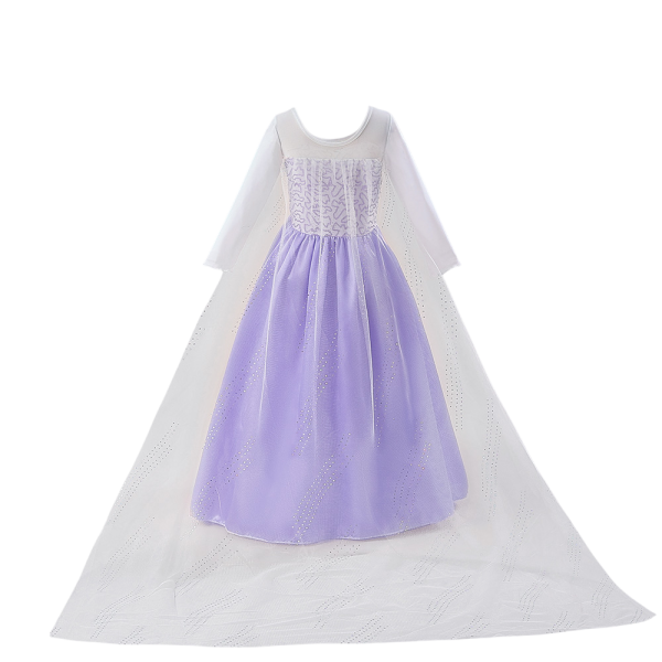 Frozen Elsa prinsessenjurk - paars + lila handschoenen - Afbeelding 7