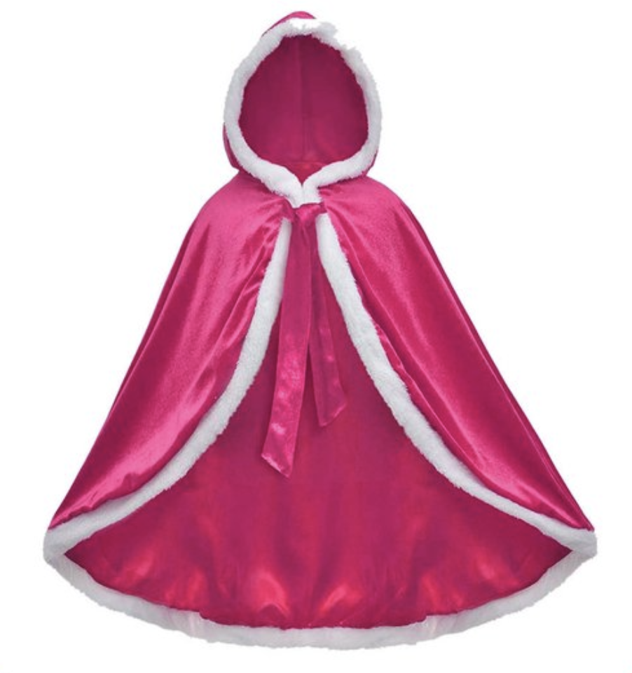 Roze prinsessencape met capuchon
