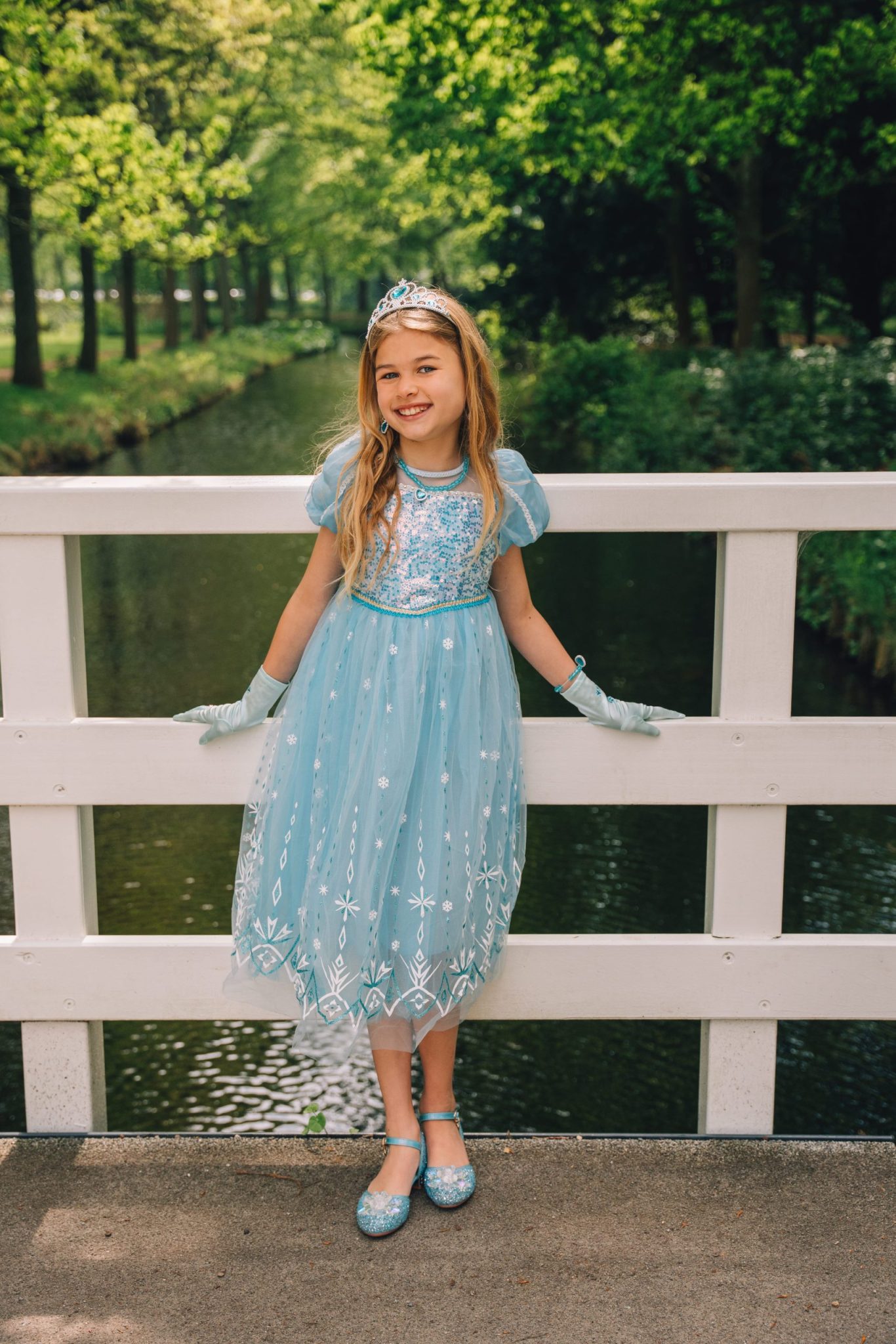 Frozen Elsa Deluxe prinsessenjurk + accessoires - Afbeelding 2