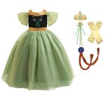 Frozen Deluxe Anna prinsessenjurk + accessoireset - Groene prinsessenjurk