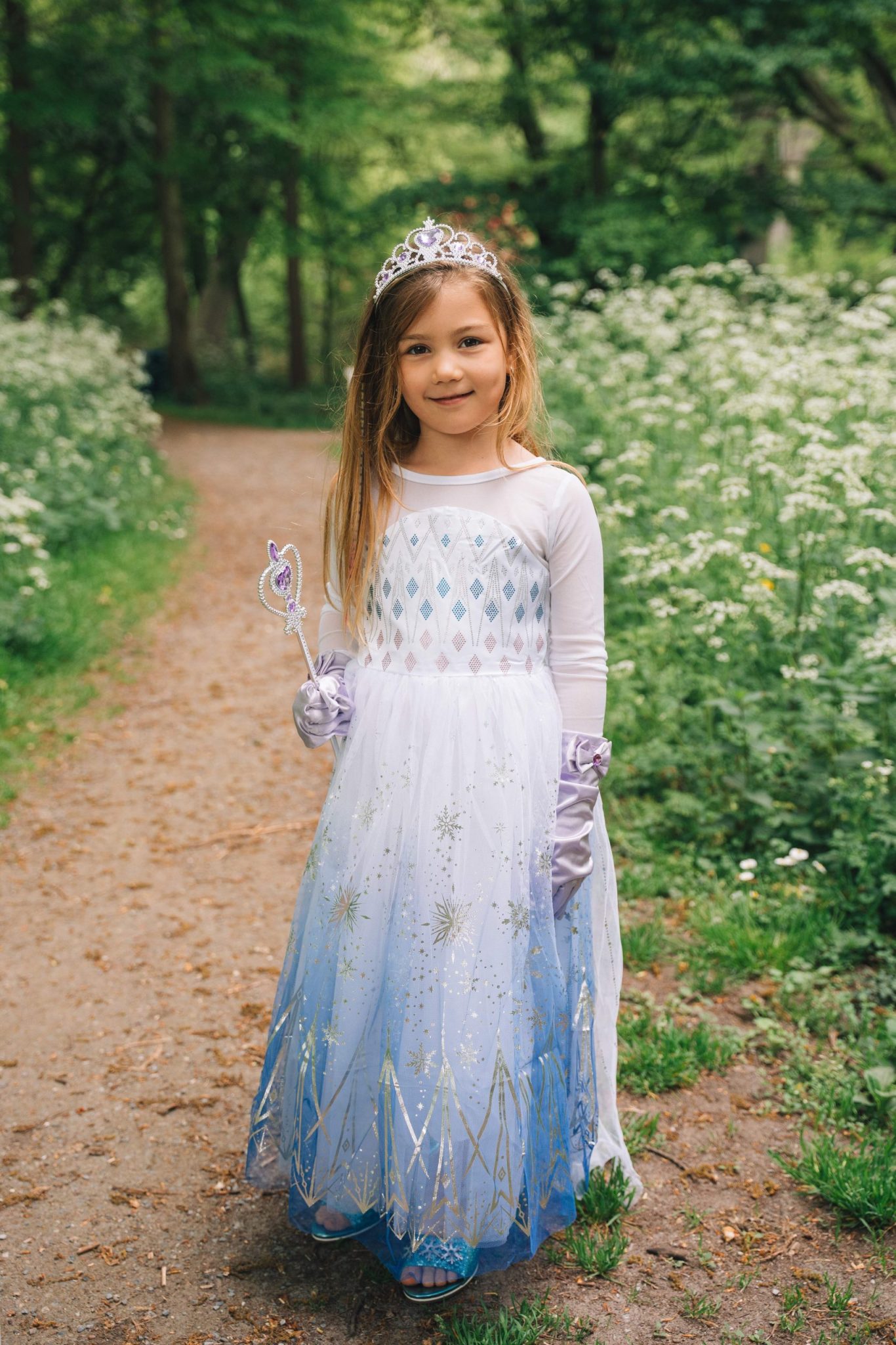 Elsa jurk + accessoires - ijskristallen prinsessenjurk - Afbeelding 5