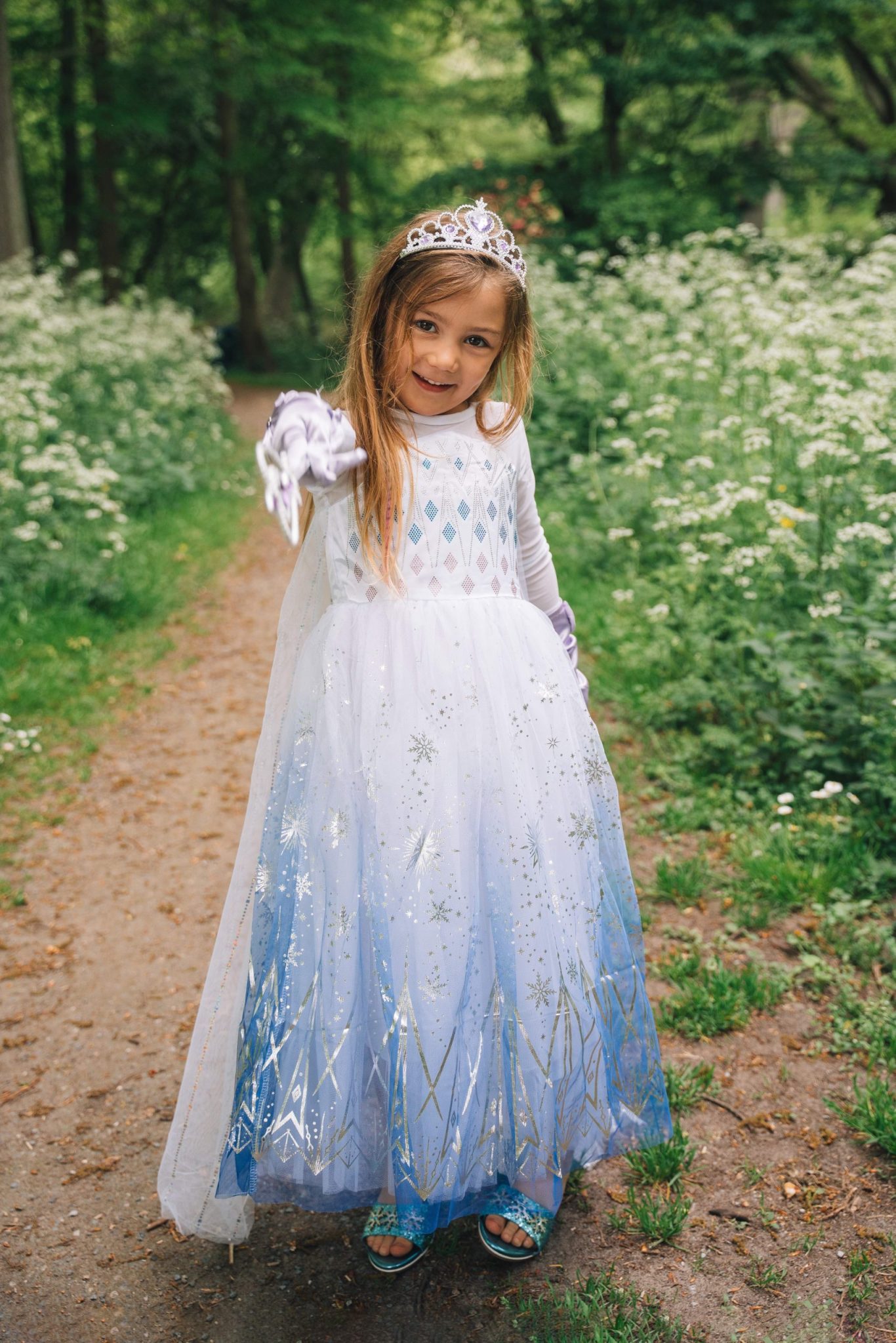 Elsa jurk + accessoires - ijskristallen prinsessenjurk - Afbeelding 4