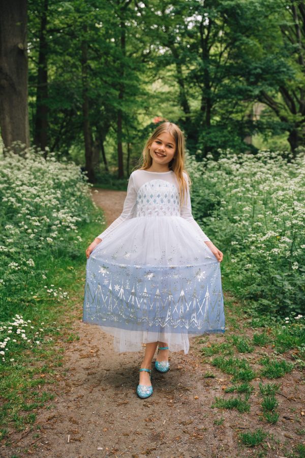 Compleet Frozen Elsa wit pakket - jurk + prinsessenschoenen + accessoires - Afbeelding 2