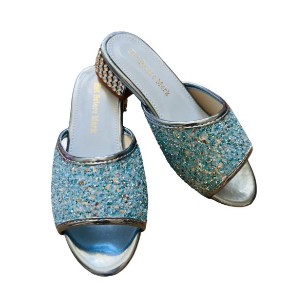 Prinsessen slippers + toverstaf - tiara - blauw
