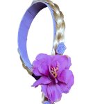 Rapunzel vlecht - haarband - paarse bloem