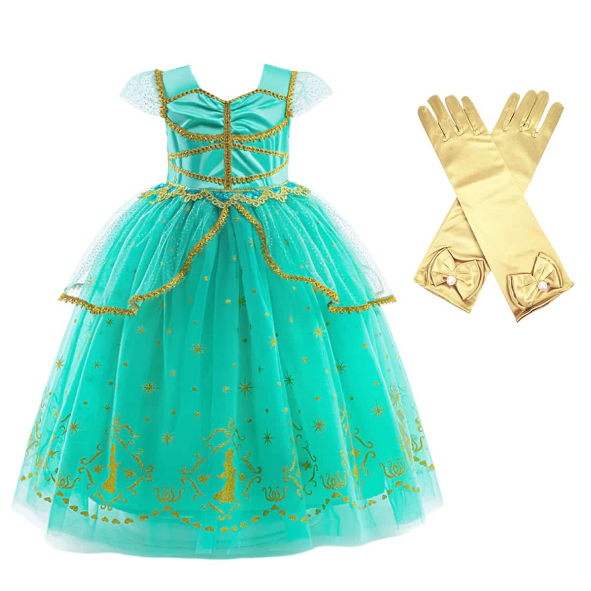 Jasmine luxe prinsessenjurk - handschoenen