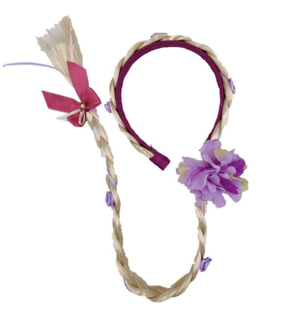 Rapunzel jurk  + haarband paarse bloemen - Afbeelding 5