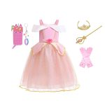 Doornroosje jurk - kroon, toverstaf, handschoenen