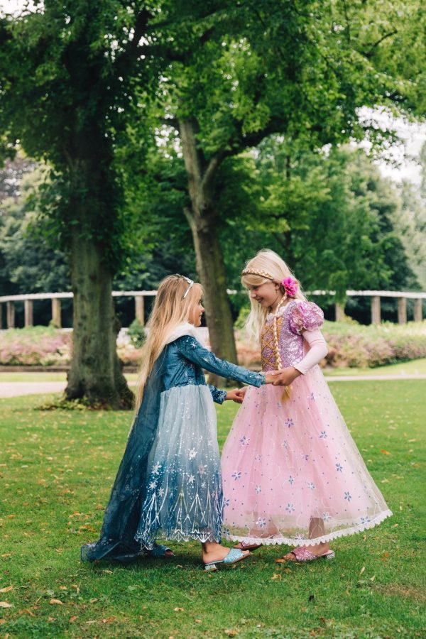Frozen Elsa jurk - tiara, toverstaf, vlecht, handschoenen - Afbeelding 7