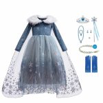 Frozen Elsa jurk - tiara, toverstaf, vlecht