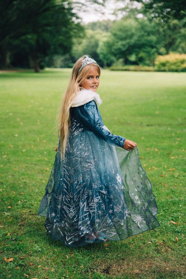 Frozen Elsa jurk - tiara, toverstaf, vlecht, handschoenen - Afbeelding 2