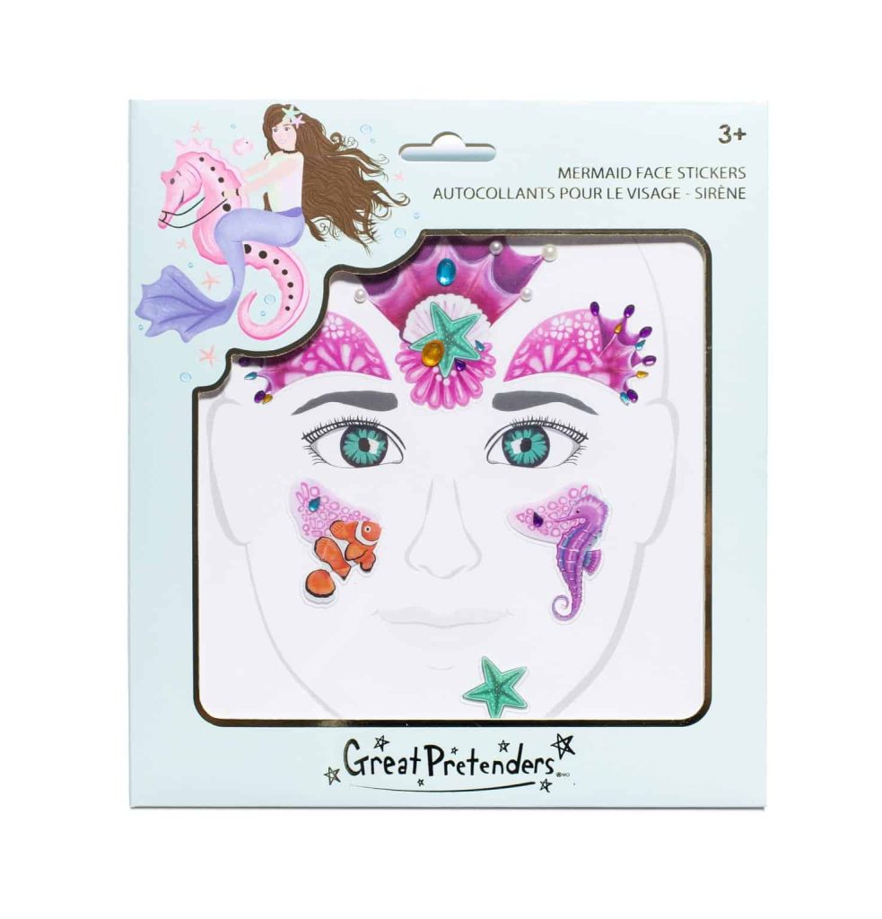 Gezicht stickers zeemeermin - voor bij je prinsessenjurk
