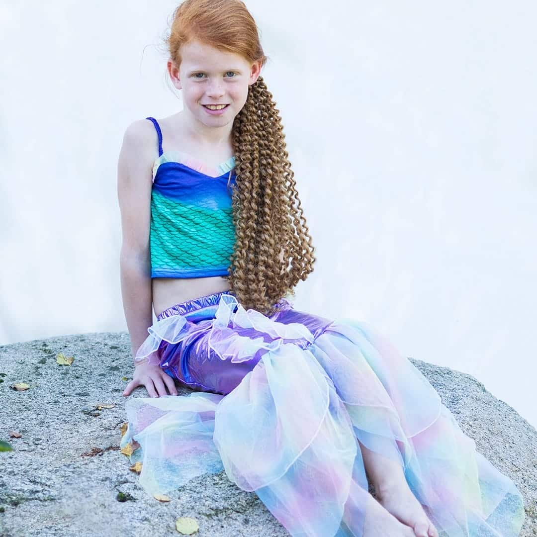 Zeemeermin pruik voor bij je Zeemeermin jurk - Afbeelding 2