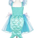 Zeemeermin jurk staart + tiara + toverstaf