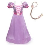 Rapunzel jurk met hoepel + haarband