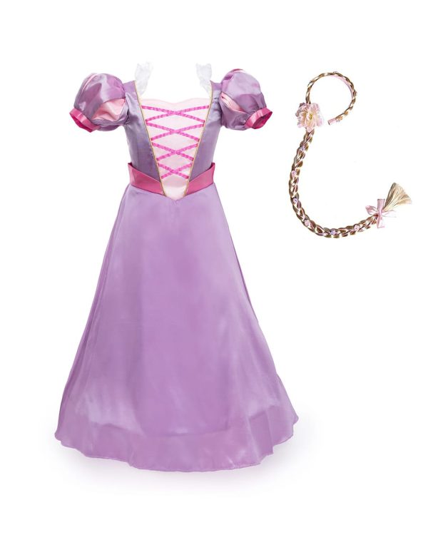 Rapunzel jurk met hoepel + haarband