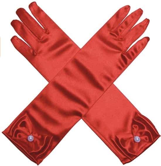 Prinsessen handschoenen - rood - voor bij je Sneeuwwitje jurk