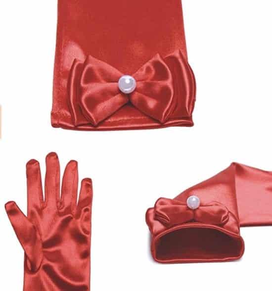 Prinsessen handschoenen - rood - voor bij je Sneeuwwitje jurk - Afbeelding 2