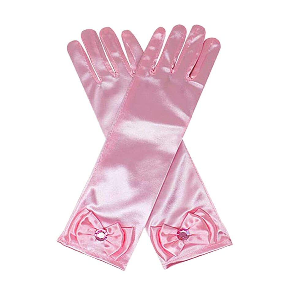 Prinsessen handschoenen - roze - voor bij je Frozen jurk - Afbeelding 2