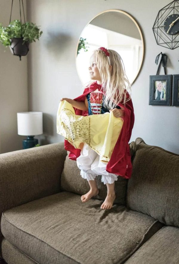 Voor bij je Belle jurk - rode cape met kap - Afbeelding 2