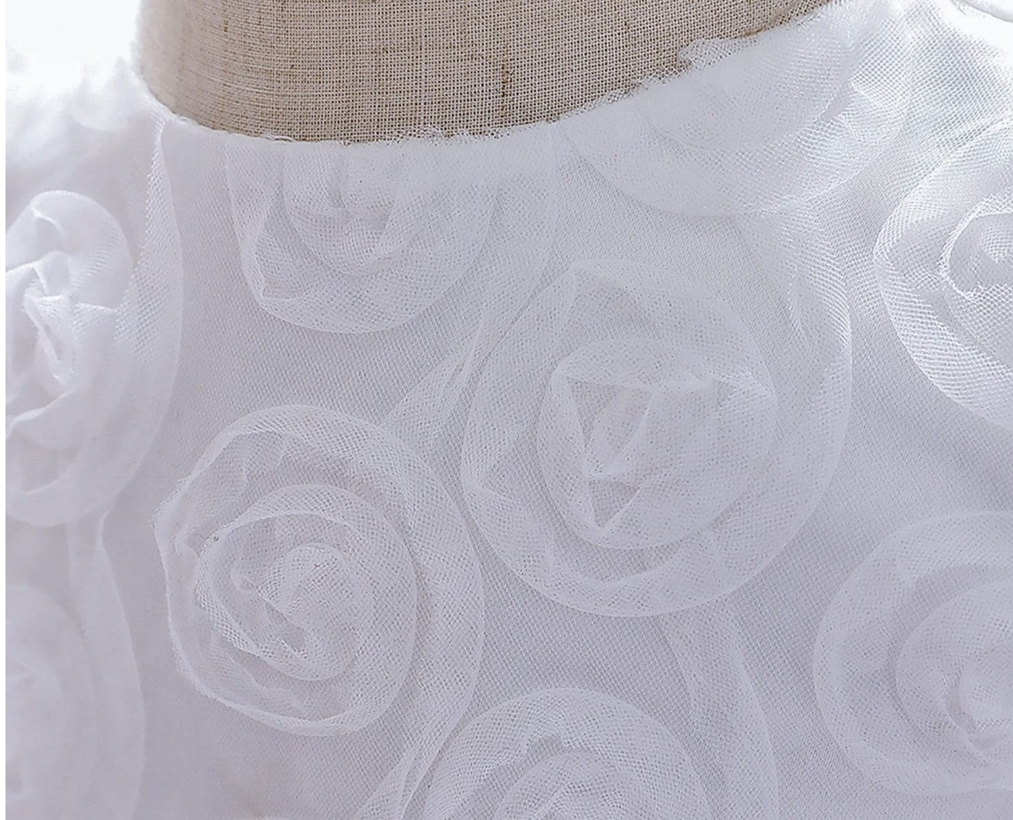 Feestjurk meisje - prinsessenjurk - baby - wit - Afbeelding 3