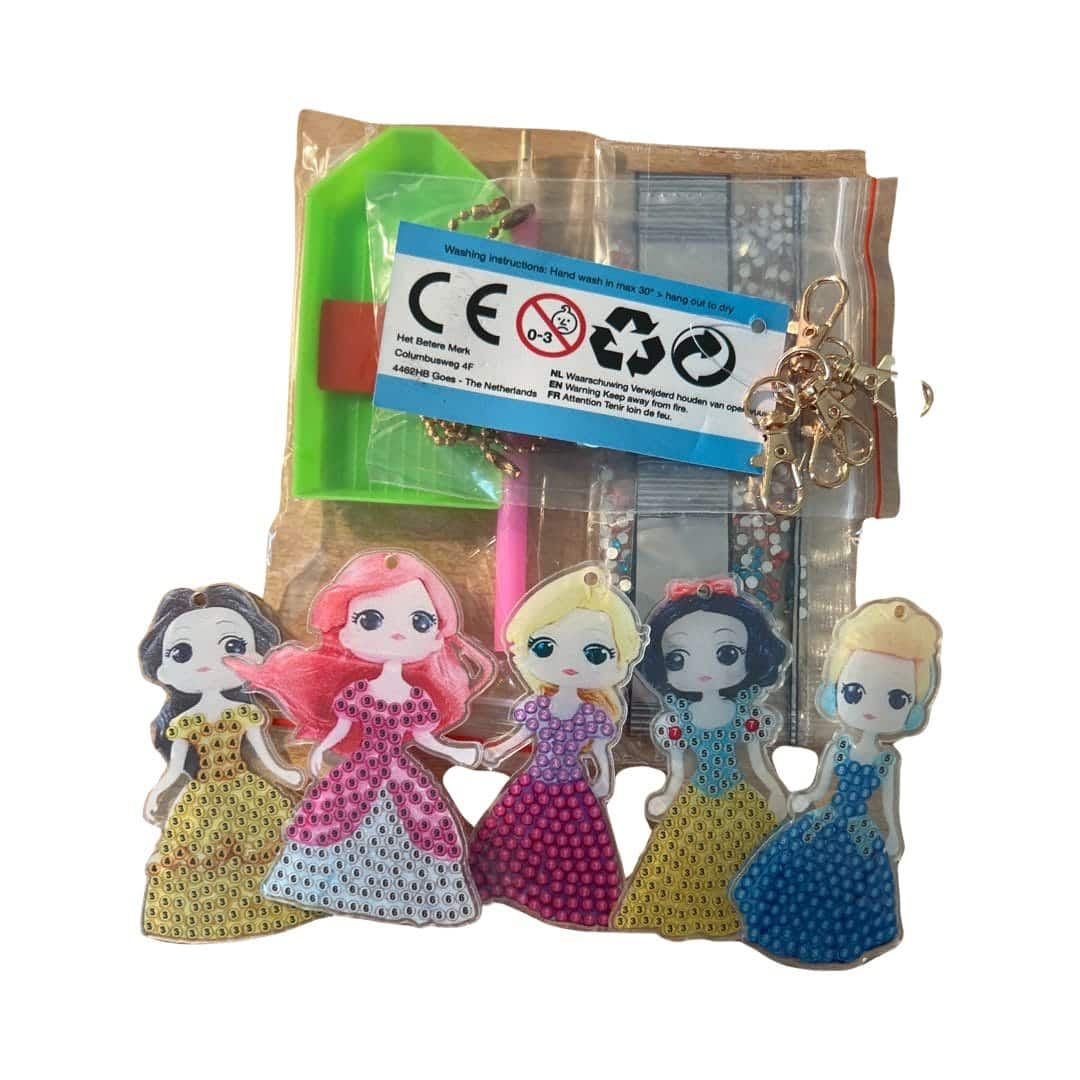 Diamond Painting 5 x Sleutelhanger - Prinses - Afbeelding 2