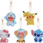 Diamond Painting - 10 x Sleutelhanger - Stitch - Pokemon - Dubbelzijdig