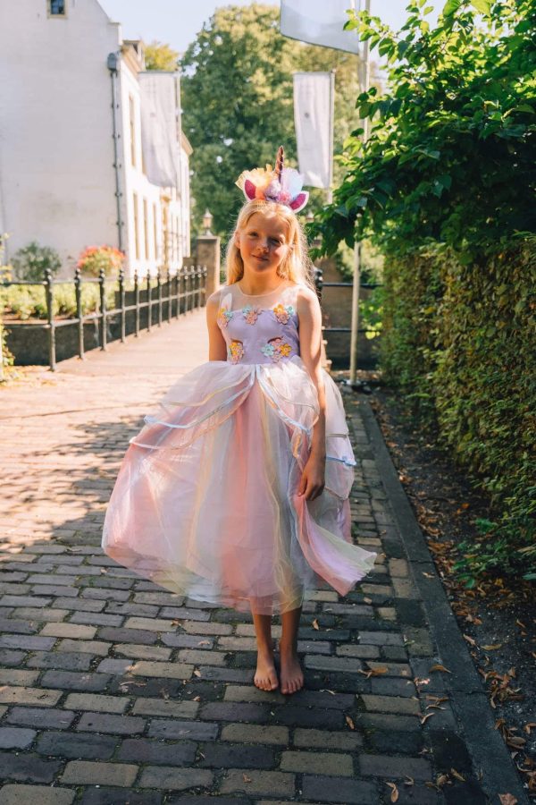 Unicorn Jurk - Eenhoorn Jurk - Paars - Haarband + Paarse prinsessenhandschoenen - Afbeelding 8
