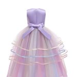 Unicorn Jurk - Eenhoorn Jurk - Paars - Haarband + Paarse prinsessenhandschoenen