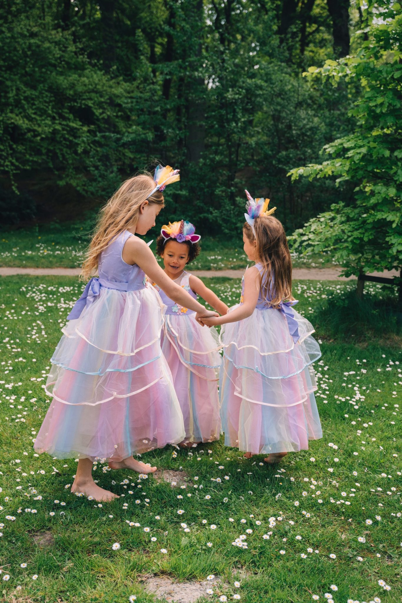 Unicorn Jurk - Eenhoorn Jurk - Paars - Haarband + Paarse prinsessenhandschoenen - Afbeelding 4