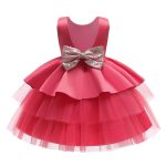 Feestjurk meisje - prinsessenjurk - perzik