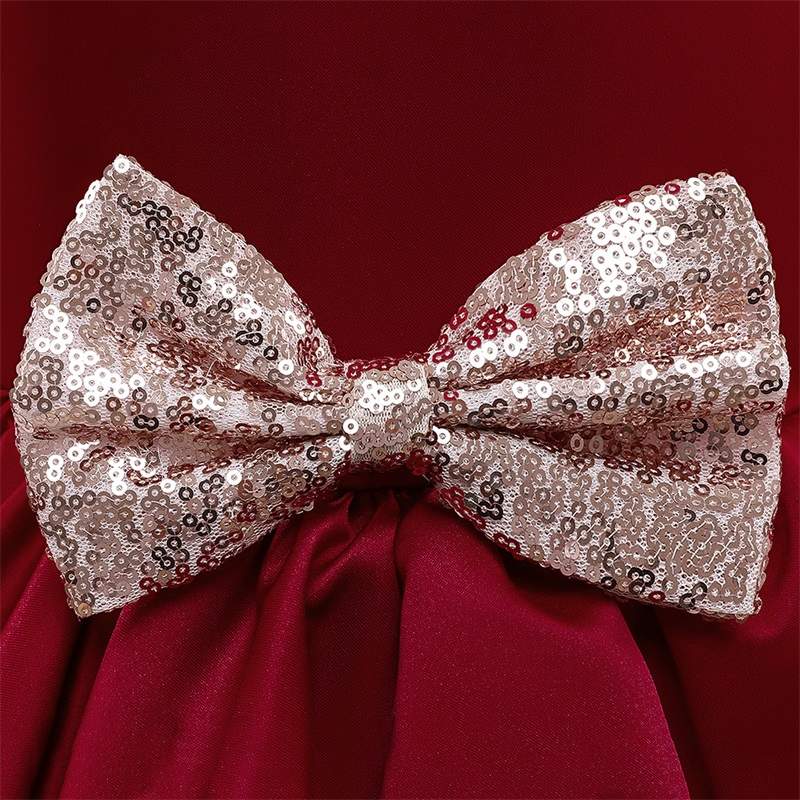 Feestjurk meisje - prinsessenjurk - rood - Afbeelding 2