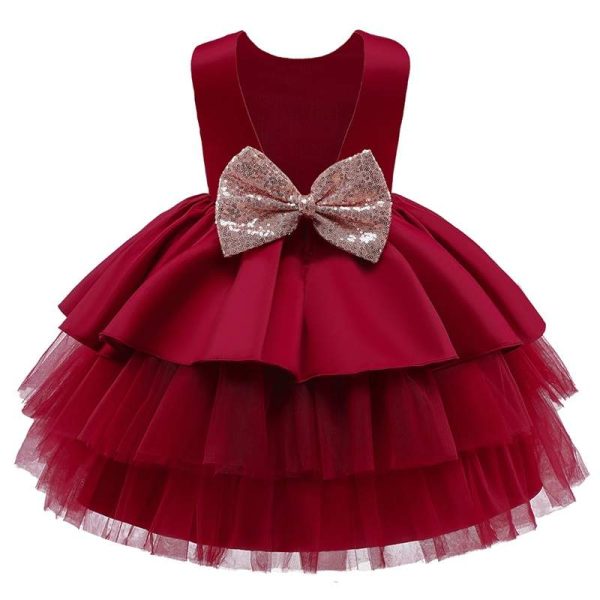 Feestjurk meisje - prinsessenjurk - rood - Afbeelding 3