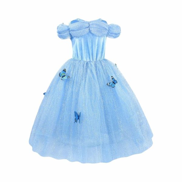 Cinderella - Assepoester blauwe prinsessenjurk vlinders - Afbeelding 6