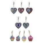 Diamond Painting Sleutelhanger - Dubbelzijdig - 8 x sleutelhanger - Ijsjes - Liefde - Love - Hartjes - Rood - Volwassenen - Hobby - Kinderen - volledig pakket - Kinderfeestje - Maak je eigen sleutelhanger - Hanger voor aan je tas
