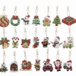 Diamond Painting Sleutelhanger - Dubbelzijdig - 21 x sleutelhanger - Kerst - Kerstman - Rendier - Volwassenen - Hobby - Kinderen - volledig pakket - Kinderfeestje - Maak je eigen sleutelhanger - Hanger voor in de kerstboom